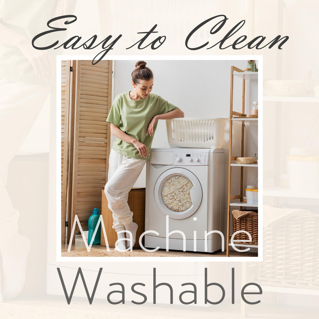 New Boho Floral Bath Rugs, Non Slip Washable Bathroom Rugs Fit Under Door, Ultra Soft and Absorbent Bath Mat