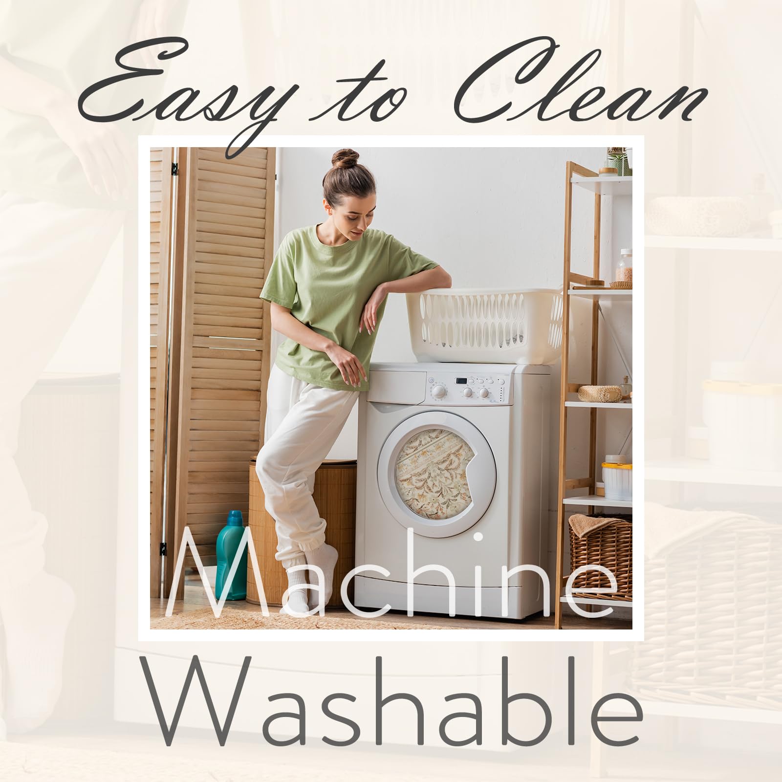 New Boho Floral Bath Rugs, Non Slip Washable Bathroom Rugs Fit Under Door, Ultra Soft and Absorbent Bath Mat