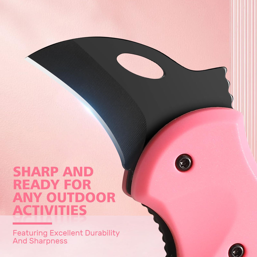 Folding Pocket Utility Knife,1.34''Blade Small EDC Knife,Pink Pocket Knife