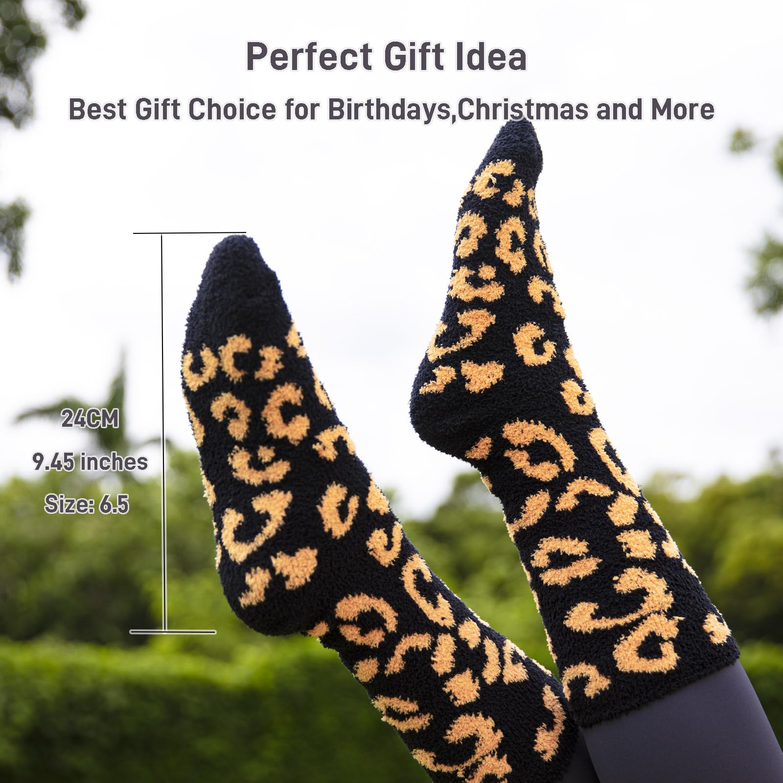 Fuzzy Socks for Women Leopard Print,Microfiber Cozy Socks Fluffy Warm Socks for Women, Luxury Gifts for Women
