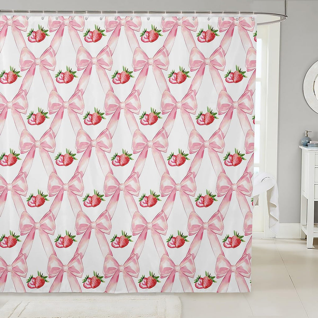 Kawaii Ribbon Bow 72" Wx72 L Shower Curtain