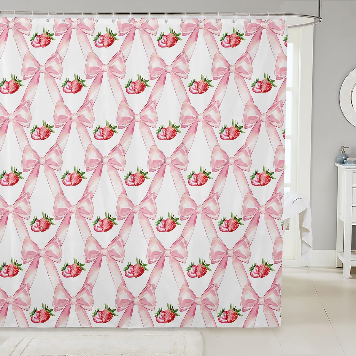 Kawaii Ribbon Bow 72" Wx72 L Shower Curtain