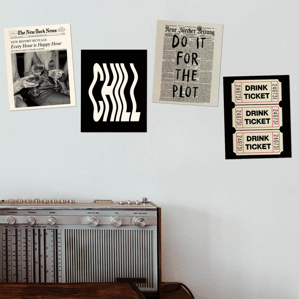 Trendy Leopard Wall Art Prints Set of 4 Funky Lucky 8 Ball Posters Prints Preppy Room Aesthetic Cheetah Wall Decor for Girls Room Dorm Apartment 8x10 Unframed