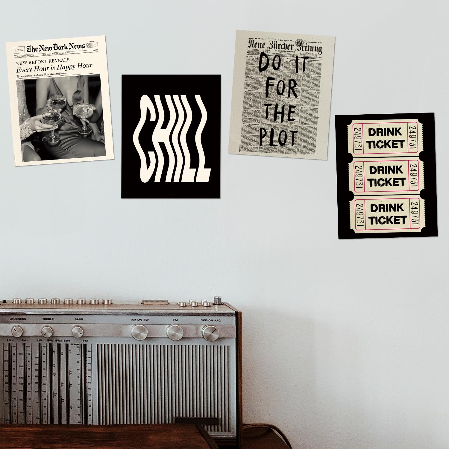 Trendy Leopard Wall Art Prints Set of 4 Funky Lucky 8 Ball Posters Prints Preppy Room Aesthetic Cheetah Wall Decor for Girls Room Dorm Apartment 8x10 Unframed