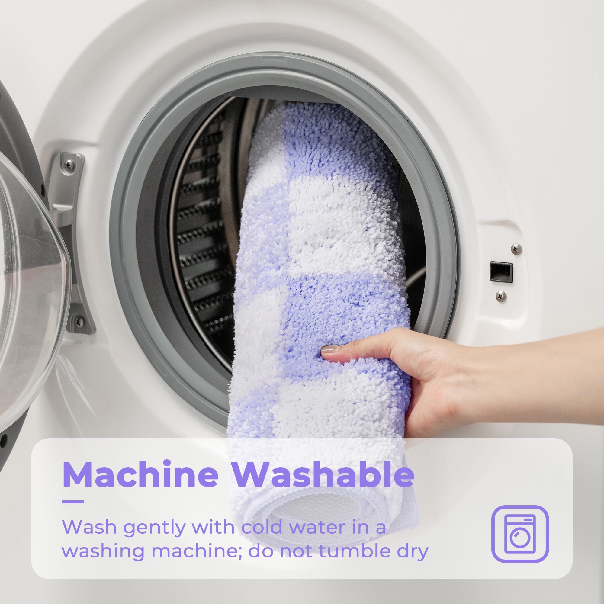 Checkered Bathroom Rugs, Fluffy Rug, Absorbent Microfiber Ultra Soft Bath Mat Washable, Non-Slip Bath Mats for Bathroom, Cute Floor Mat