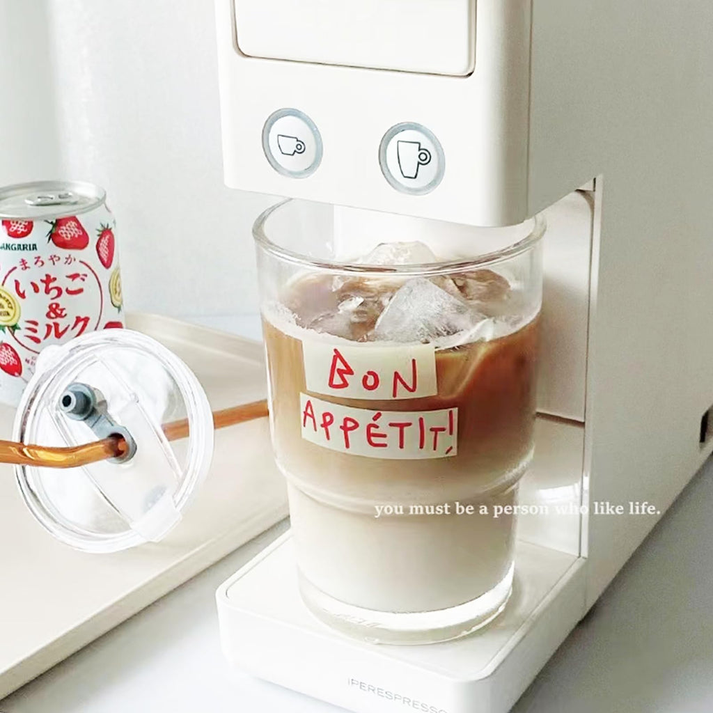 Glass Tumbler with Straw and Lid Sealed, Carry On Reusable Iced Coffee Cups,Thick Wall Glass Drinking Glassware Cups 13oz