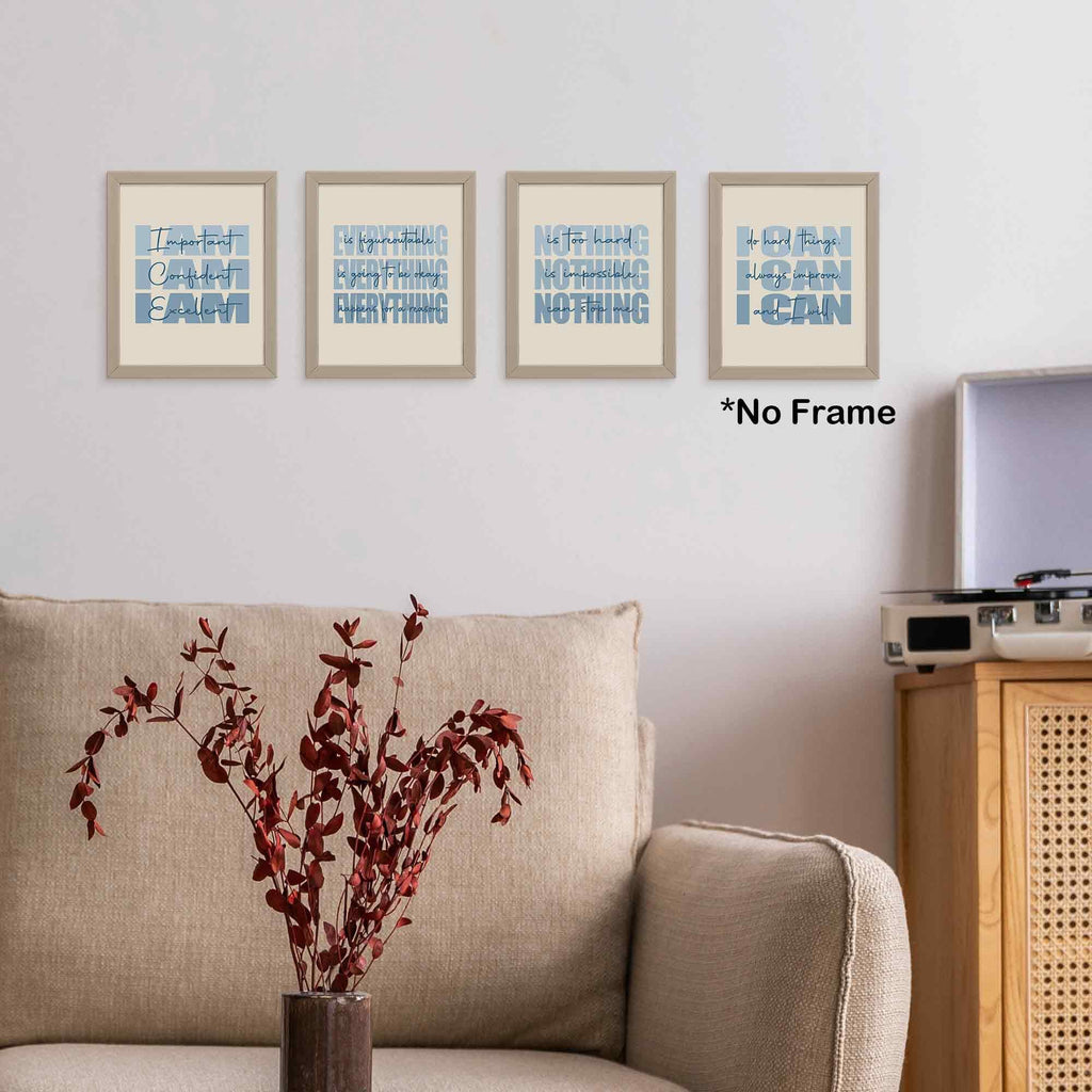 Set of 4 Inspirational Posters â€?Motivational Wall Art for Teen Girls & Women (8x10)