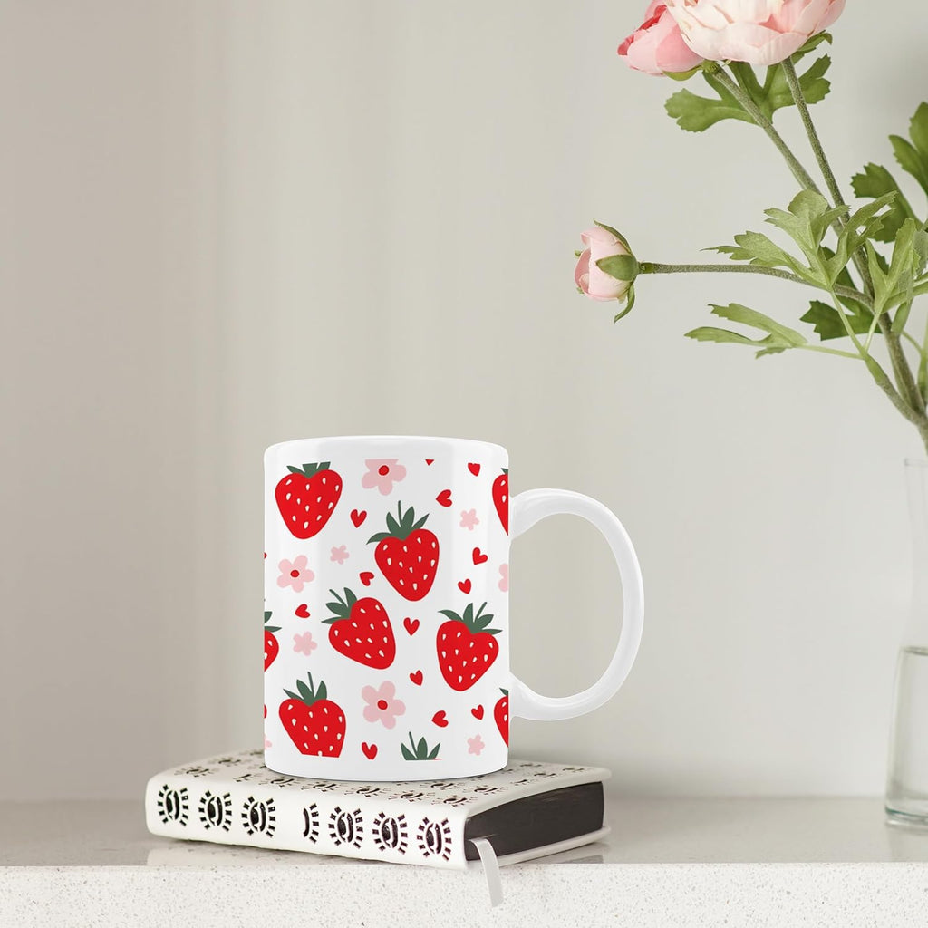 Strawberry Mug - Strawberry Cute Aesthetic Mug, 11 oz