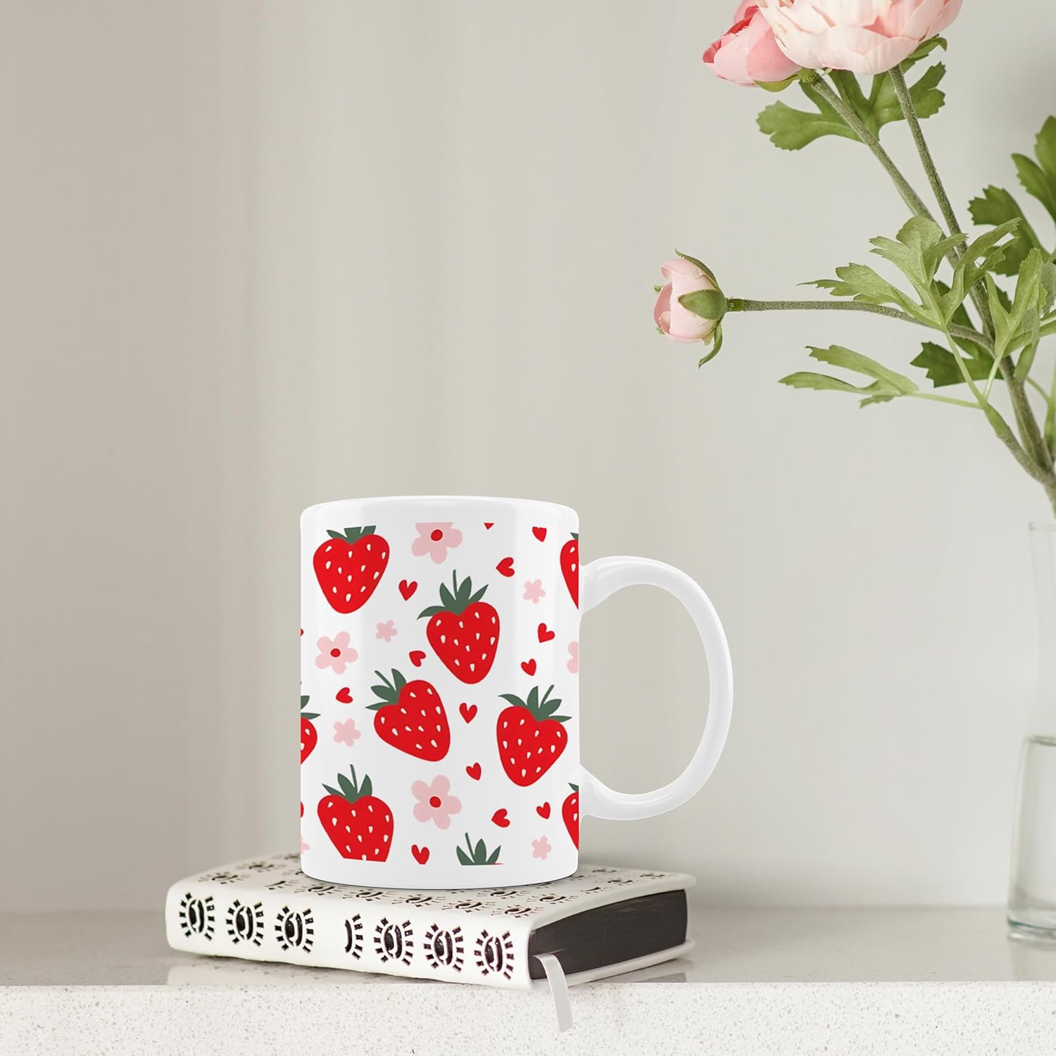 Strawberry Mug - Strawberry Cute Aesthetic Mug, 11 oz