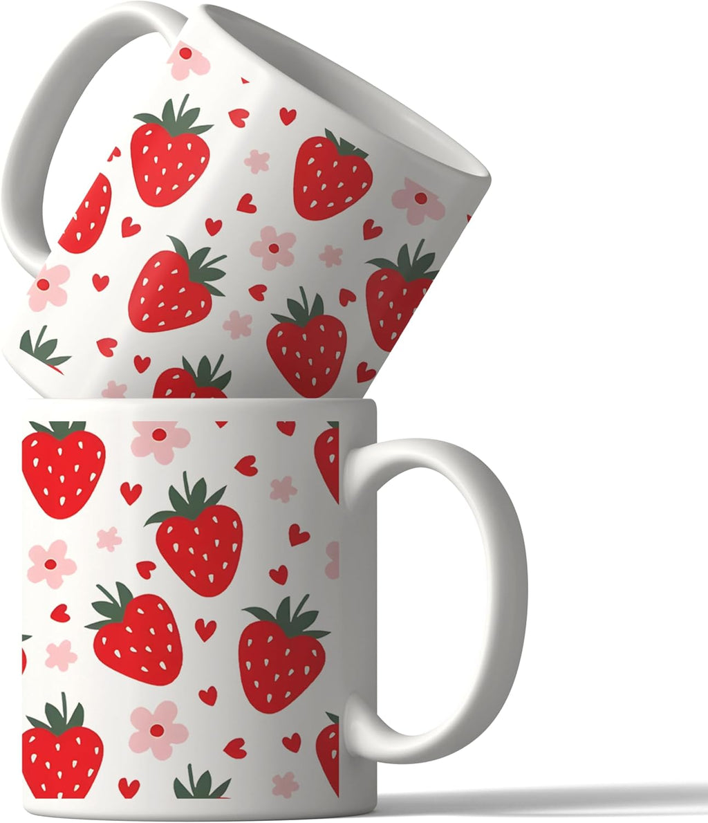 Strawberry Mug - Strawberry Cute Aesthetic Mug, 11 oz