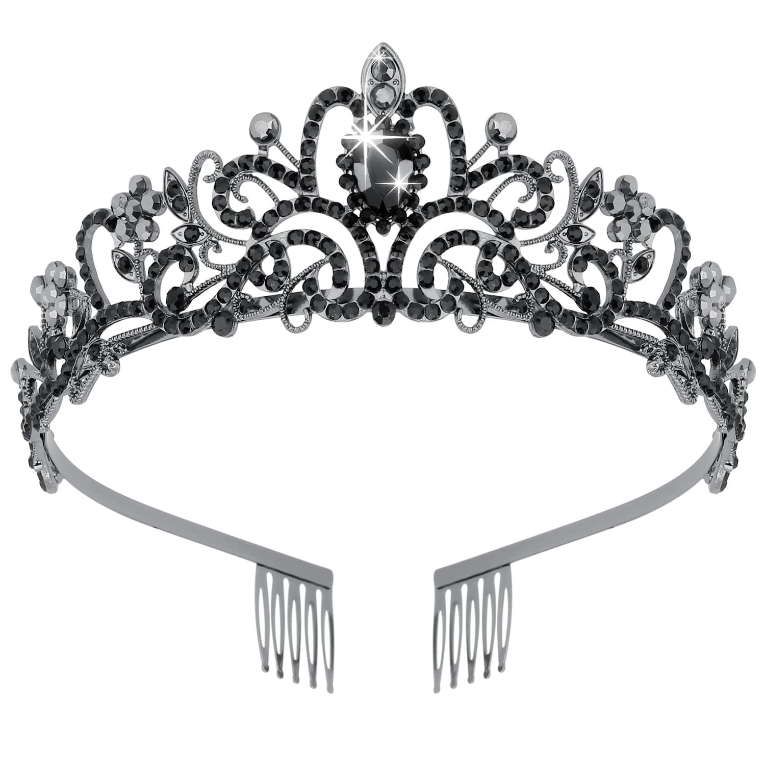 Princess Crystal Tiara Crown Headband Elegant Crown With Combs