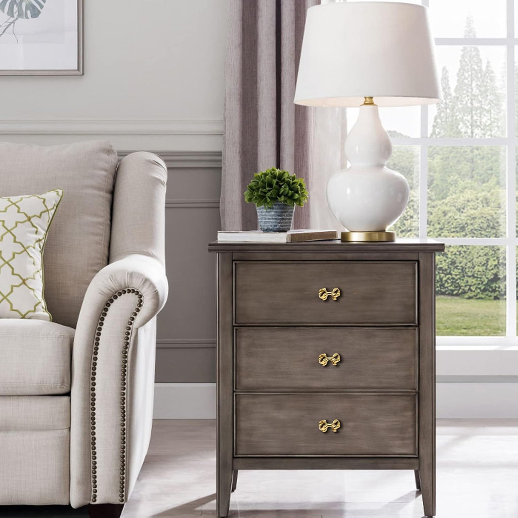 Thick Brass Bow Shape Cabinets Knobs for Cabinet Drawer Cupboard Pulls Handle Perfect Decor Furniture Accessories 2 Pieces Gold