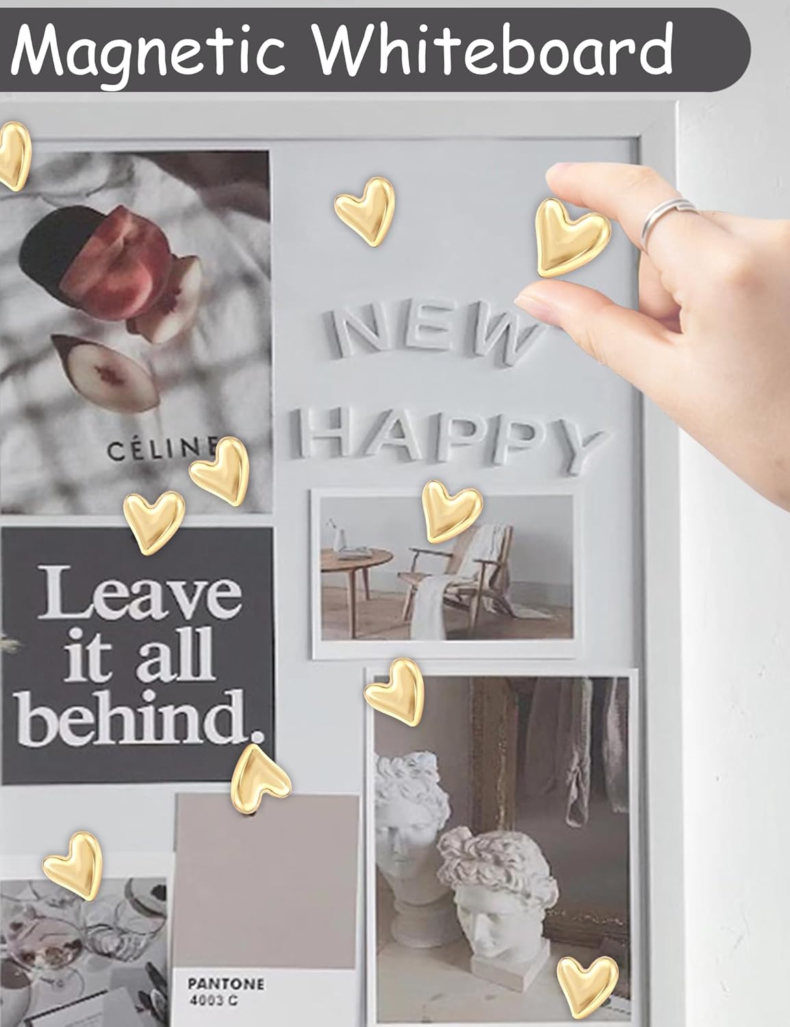 New 24PCS Fridge Magnets Cute Love Heart Refrigerator Magnets, Decorative Magnets