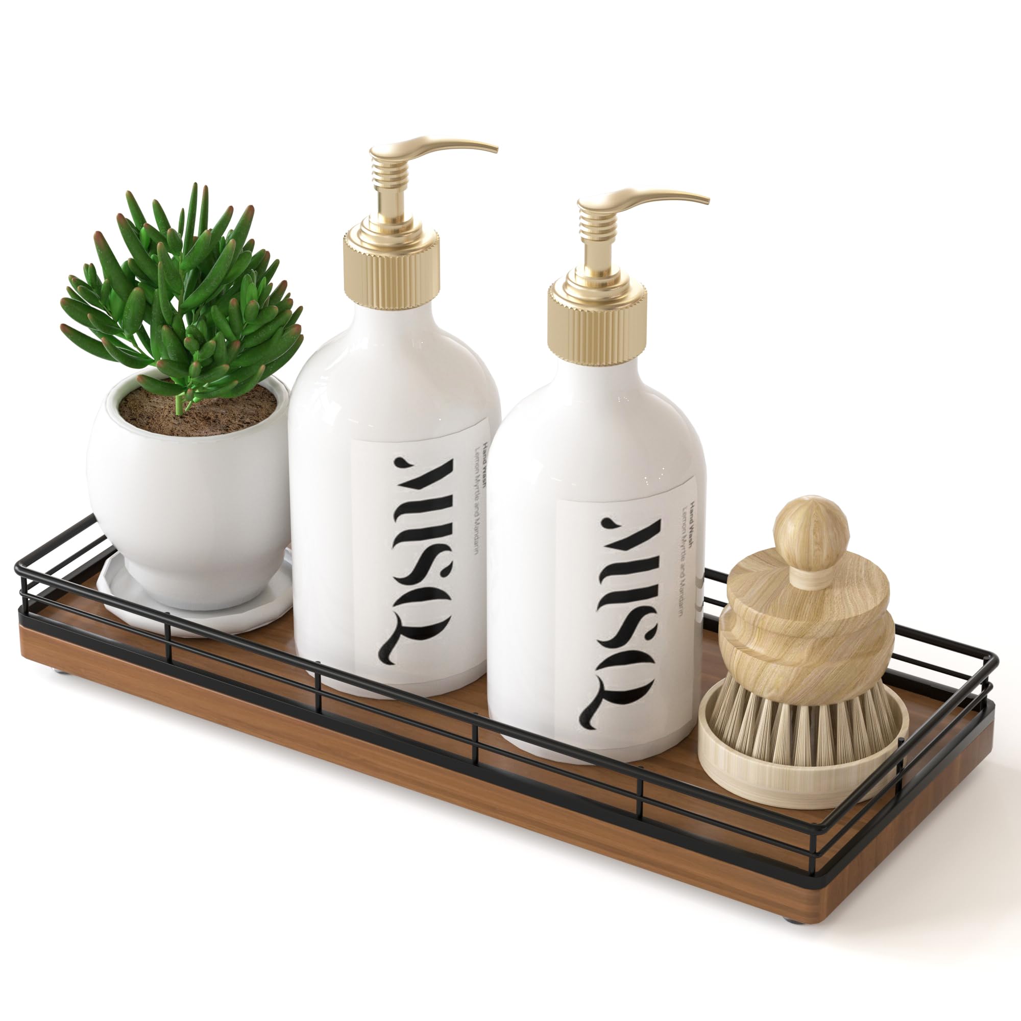 Vanity Tray for Jewelry Candle Makeup Perfume Holder Toilet Tank Tray Soap Cologne Organizer