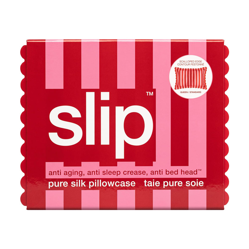 Pure Silk Pillow Case with Scalloped Edge - 100% Pure 22 Momme Mulberry Silk - Queen Size Standard Pillow Case - Anti-Aging, Anti-BedHead, Anti-Sleep Crease, Sunshade (20" x 30")