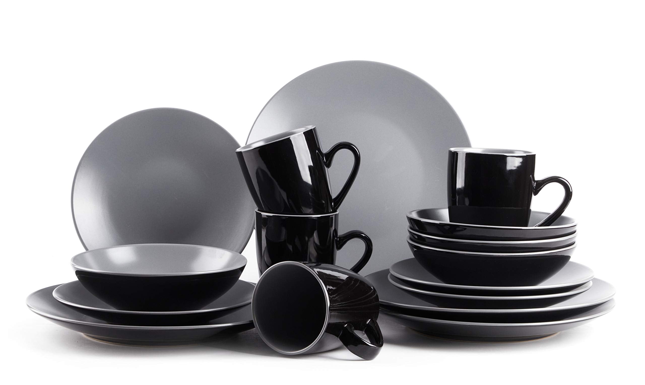 Stoneware Two-Tone Colors Life 12pc Dinner Set