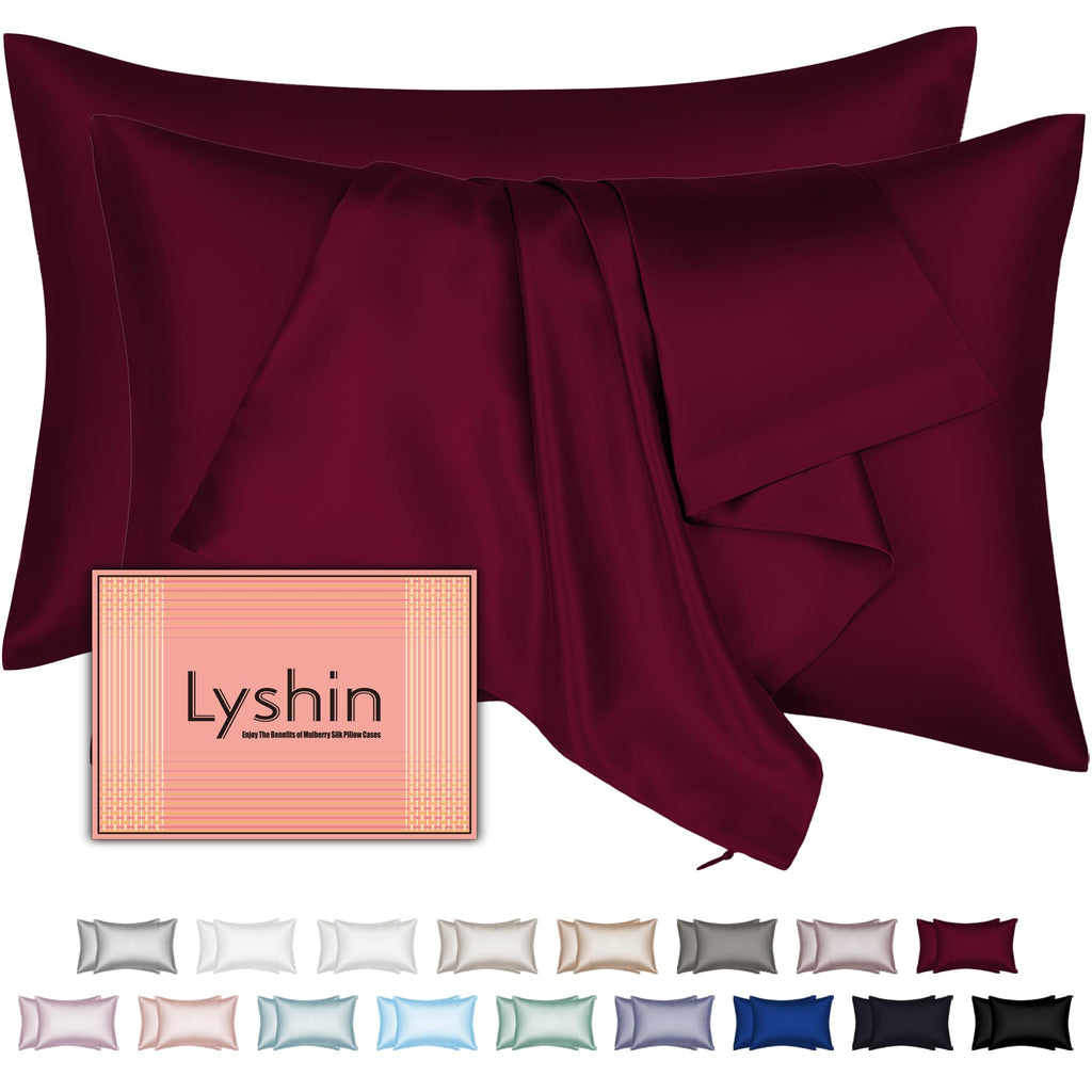 Silk Pillow Cases with Hidden Zipper, Ultra Smooth and Soft Breathable Cooling Silk Satin Pillowcase