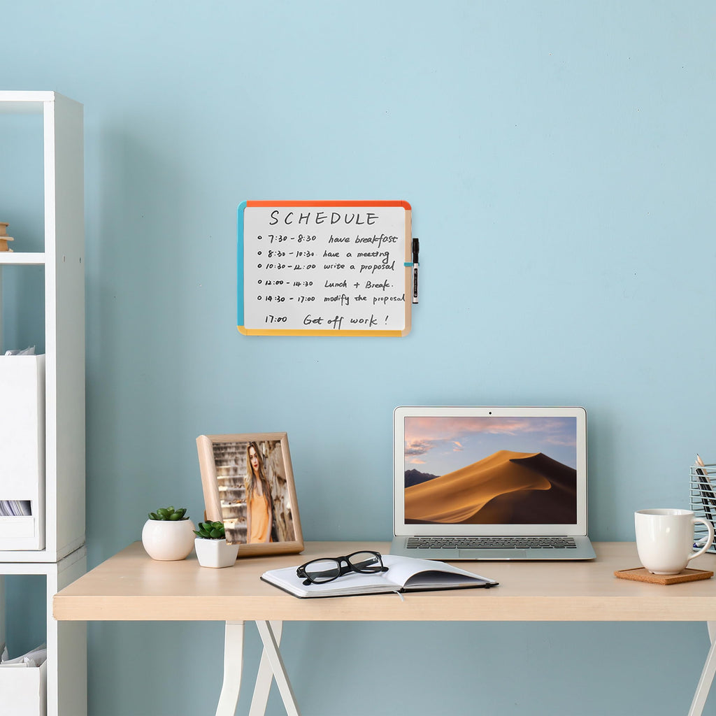 Dry Erase Board, 14â€?x 11â€?with a Black Dry Erase Marker Color Frame, Small White Board Dry Erase Whiteboard