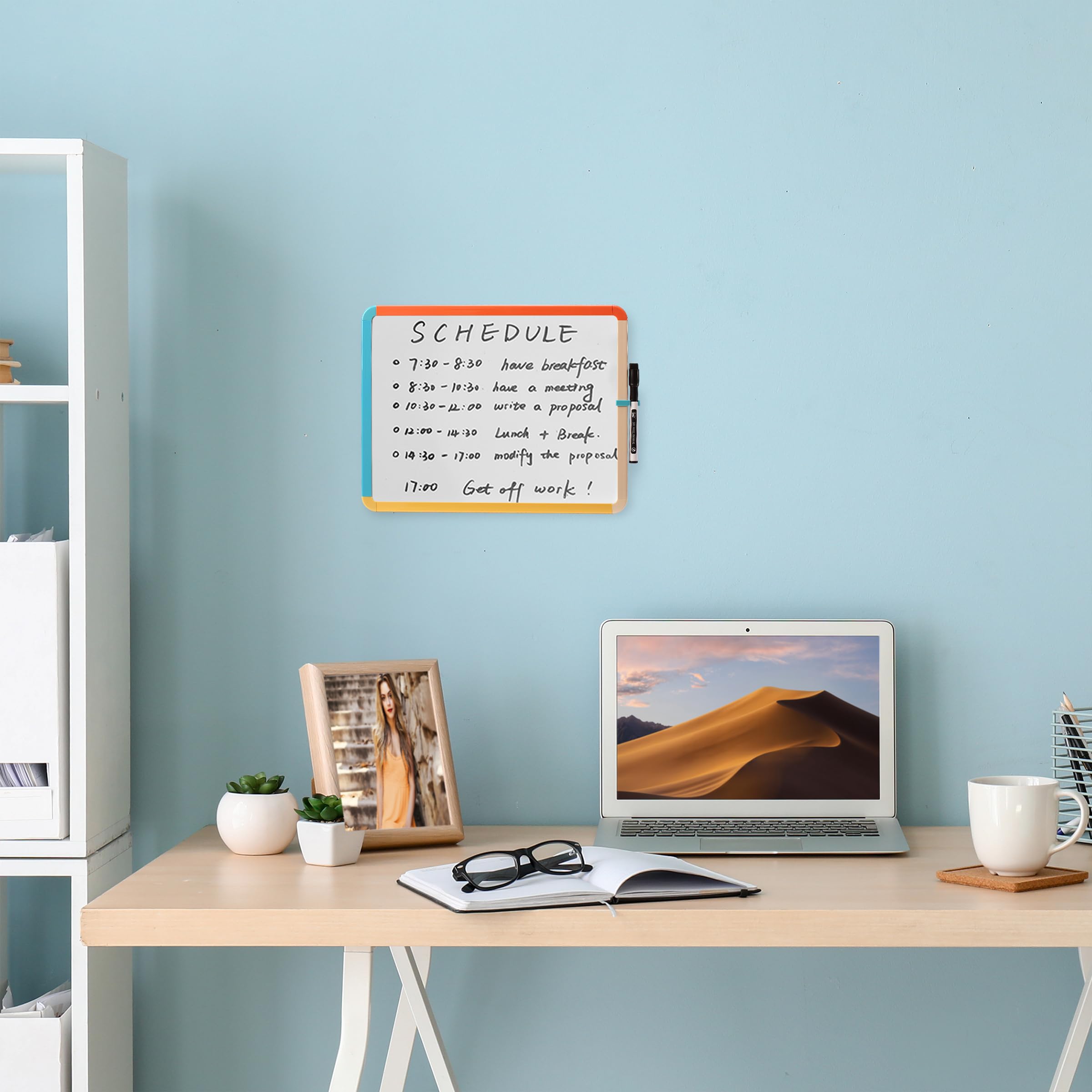 Dry Erase Board, 14â€?x 11â€?with a Black Dry Erase Marker Color Frame, Small White Board Dry Erase Whiteboard