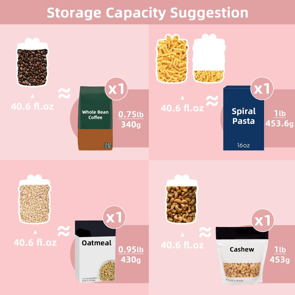 Cookie Bow Jars with Lid Airtight, 7.5 Inch Large Ceramic Food Storage Containers (42oz)