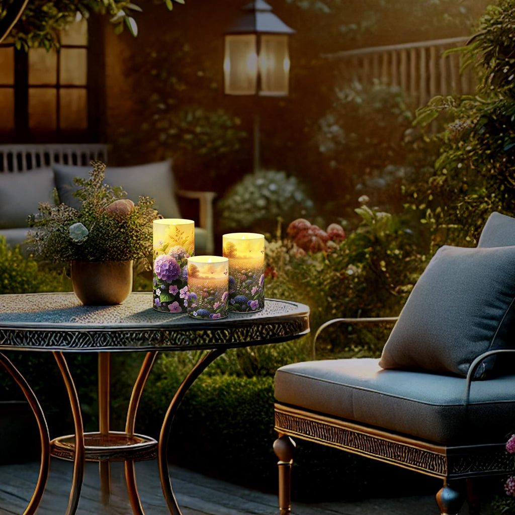 Coquette Flameless Candles LED Battery Pillar Candles Set Battery Operated with Remote