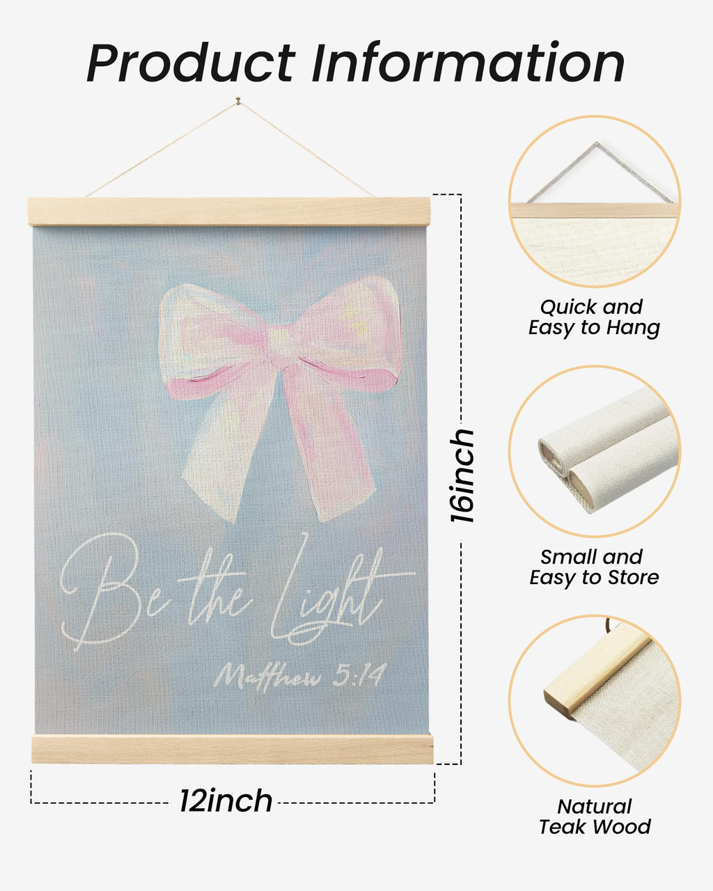 Trendy Preppy Poster Hanger Frame, Aesthetic Wall Art Decor