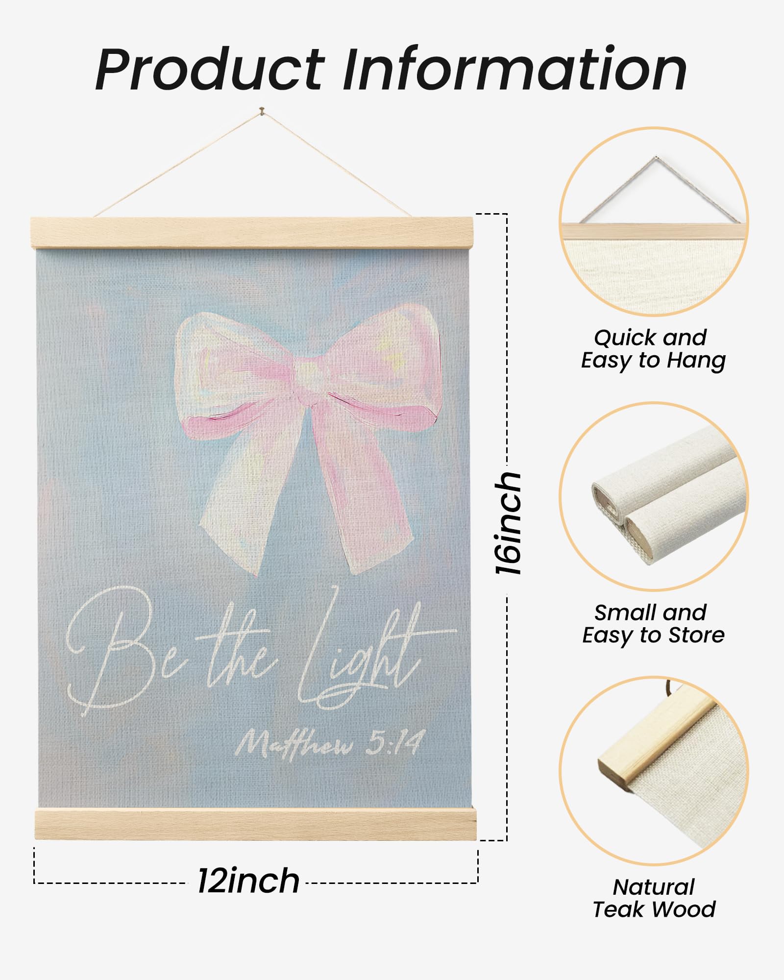 Trendy Preppy Poster Hanger Frame, Aesthetic Wall Art Decor