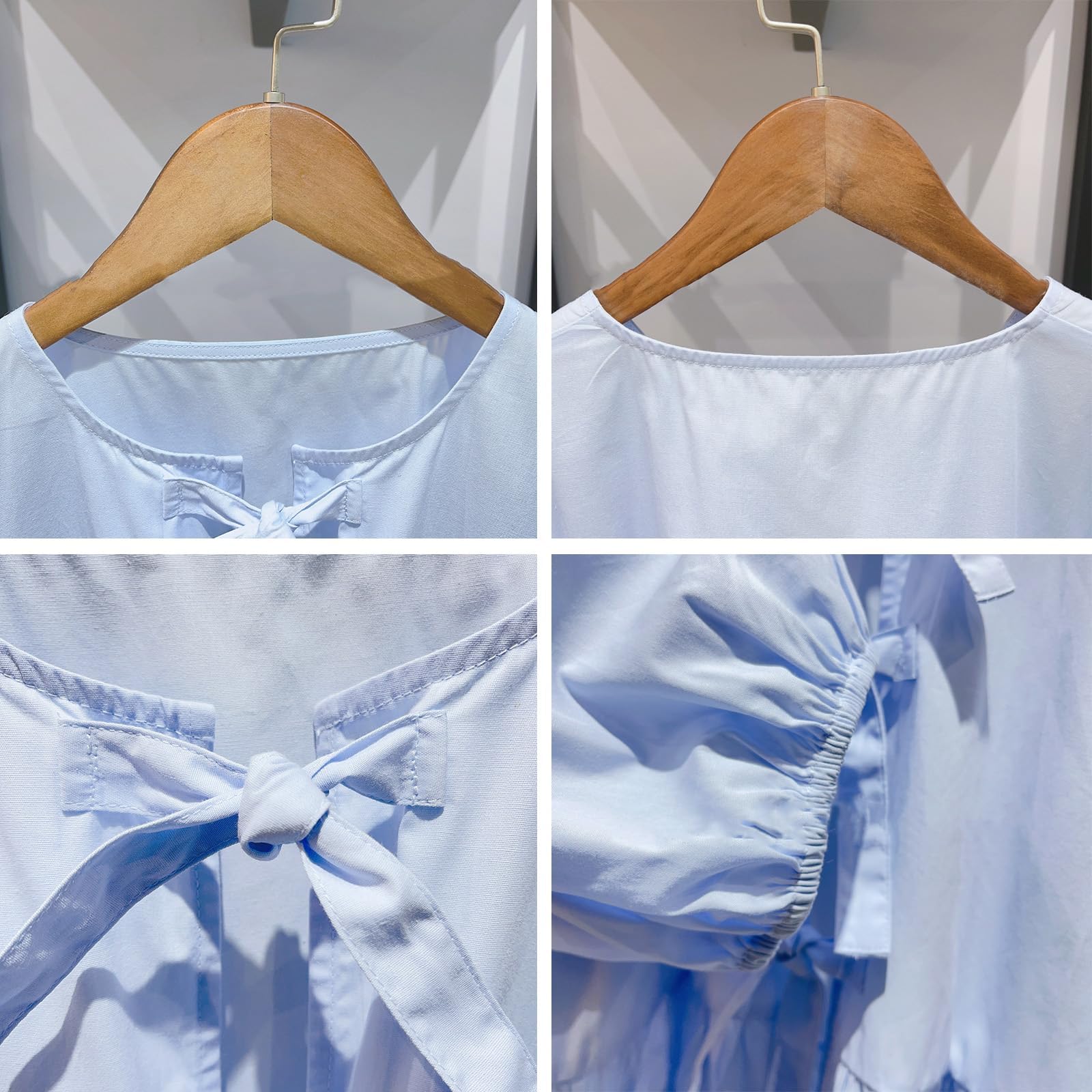 Tie Front Tops Womens Y2k Print Peplum Babydoll Top 3/4 Length Puff Sleeve Coquette Cute Going Out Tops