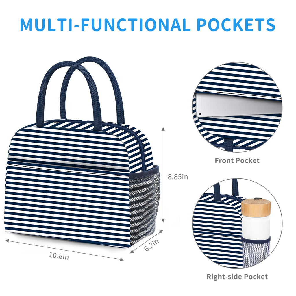 Reusable Insulated Lunch Tote Bag,Leakproof Food Handbags Case High Capacity