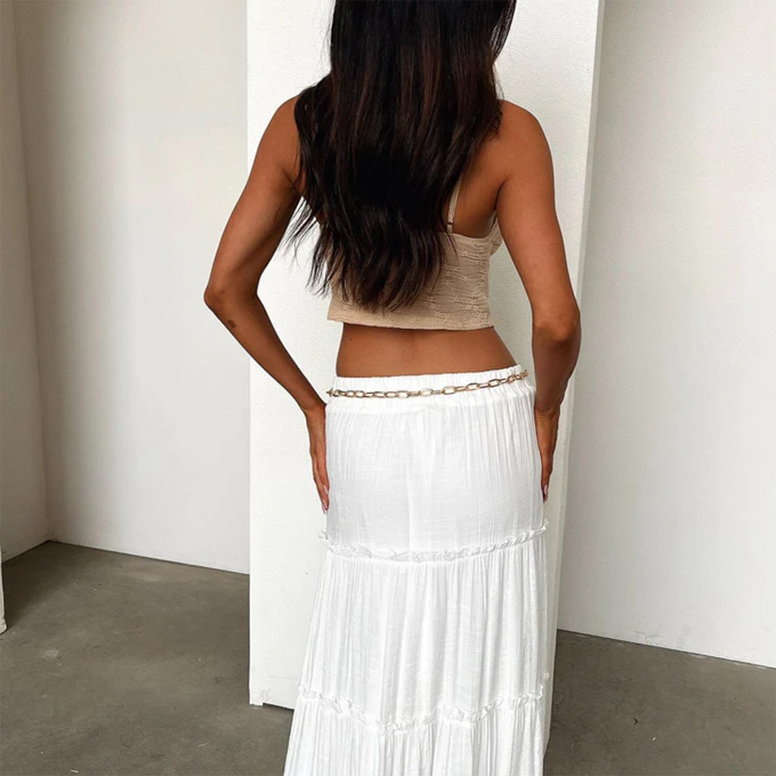 Women's Sexy Lace Up Padded Camisoles Spaghetti Straps V-Neck Ruffle Crop Tops Y2K Cami Shirt Streetwear