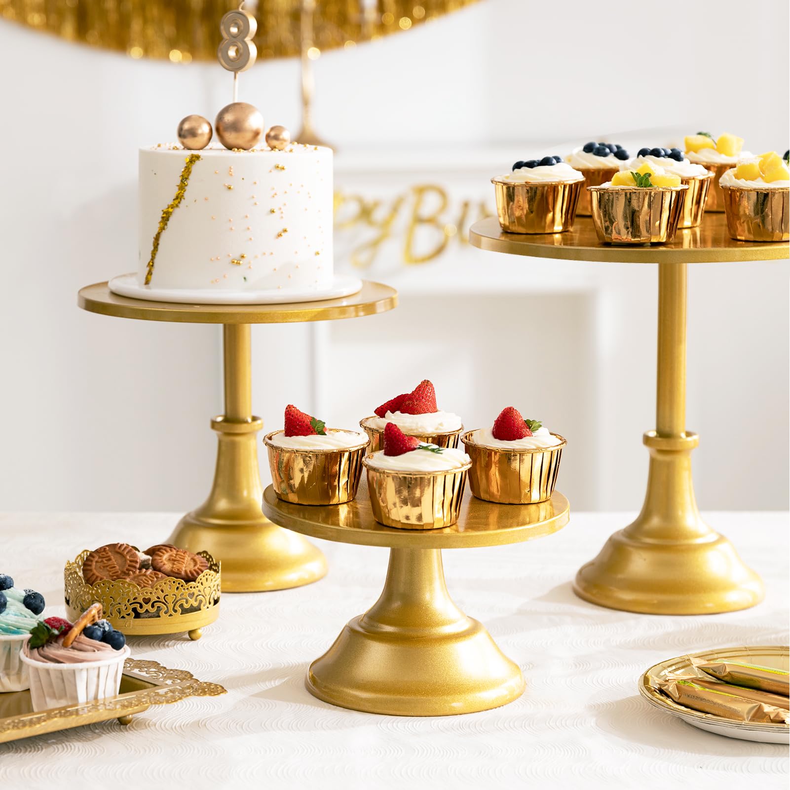 Cake Stand, Cake Stand Set Disc Diameter 8" 10" 12", Perfect Dessert Table Display Set, 3 Pcs