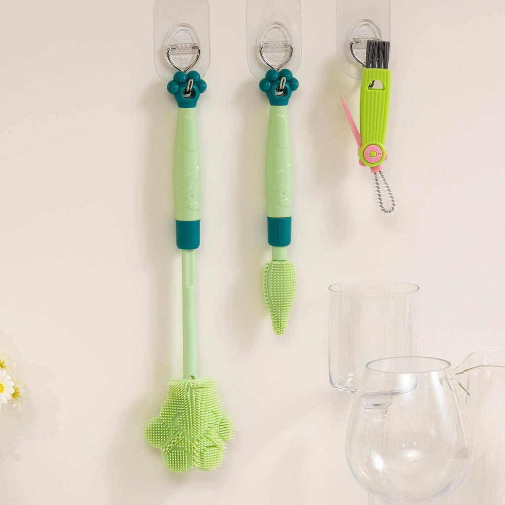 Silicone Bottle and Pot Brush Cleaner, Adjustable Handle Length (10.5-13.8in)