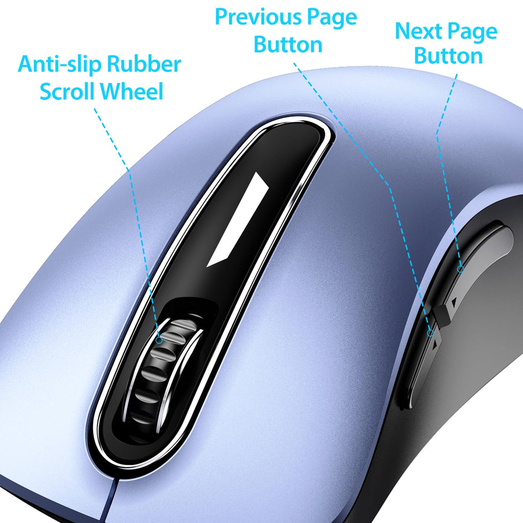 Portable Computer Wireless Mouse for Laptop, PC, Desktop, MacBook, 5 Buttons
