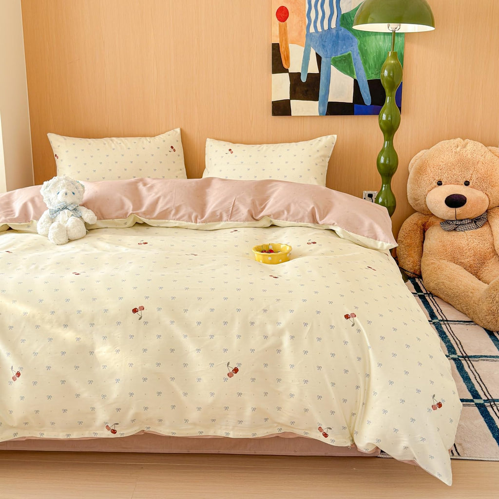 Cute Duvet Cover Sets 100% Cotton Bedding Comforter Cover Full 2 Pillowcases