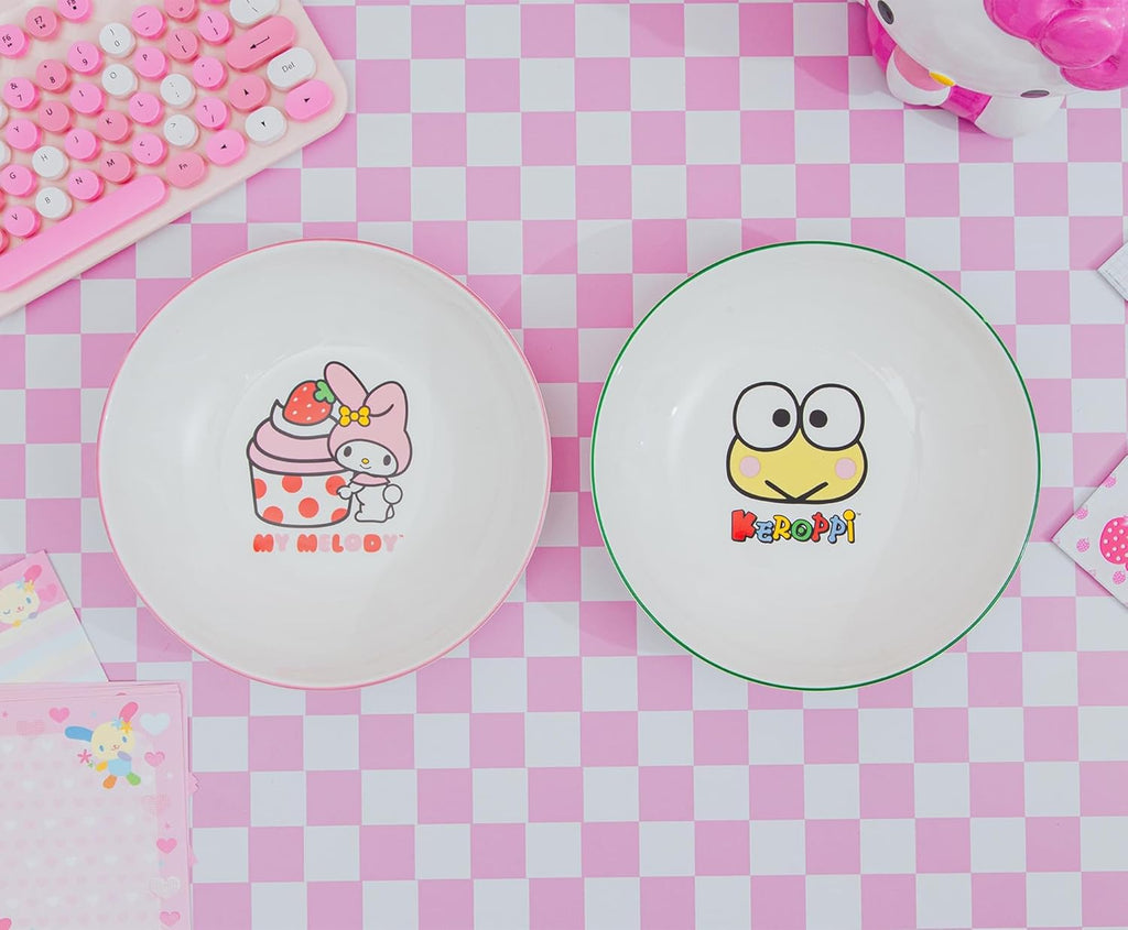 Sanrio My Melody Cupcake 9-Inch Large Ceramic Coupe Dinner Bowl For Serving Pasta, Salad, Cereal