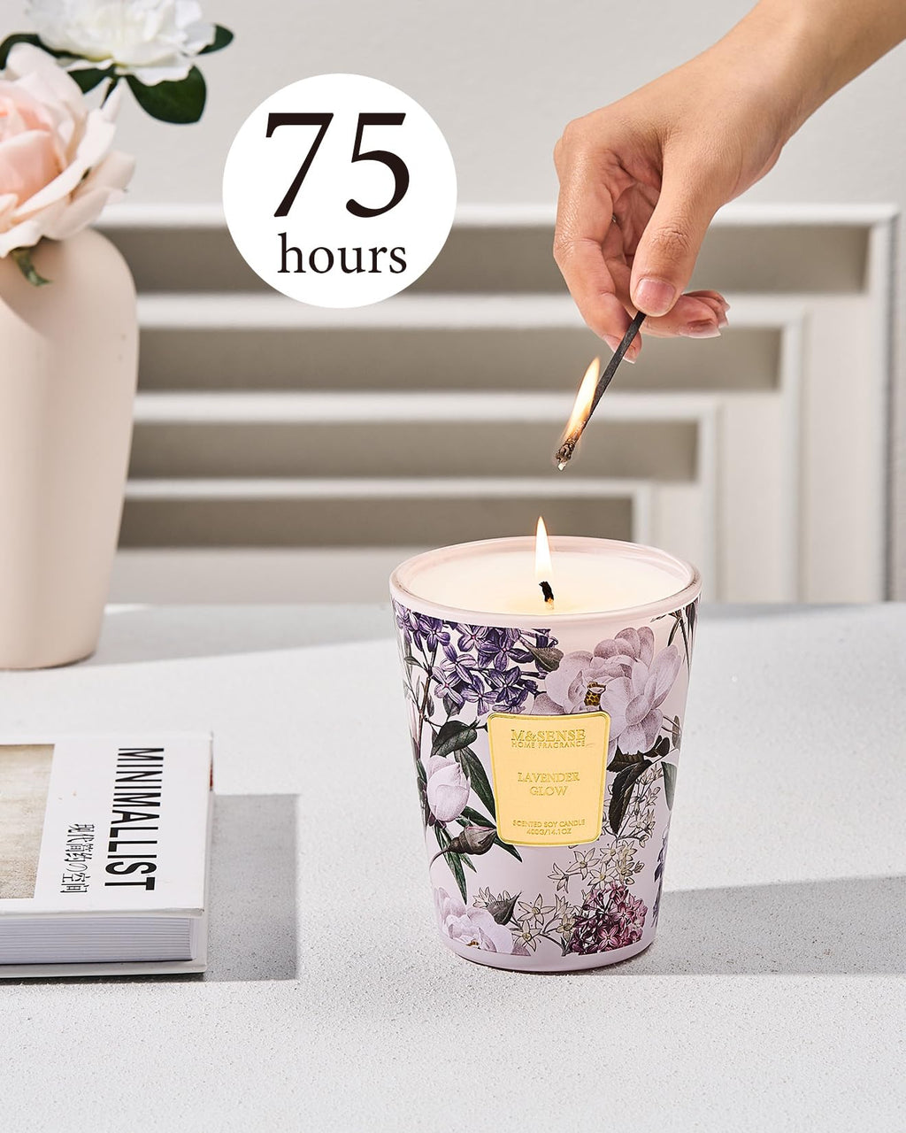 Large Soy Scented Candles, Non Toxic Natural Spring Candles 35oz 150 Hours Long Lasting Slow Burning