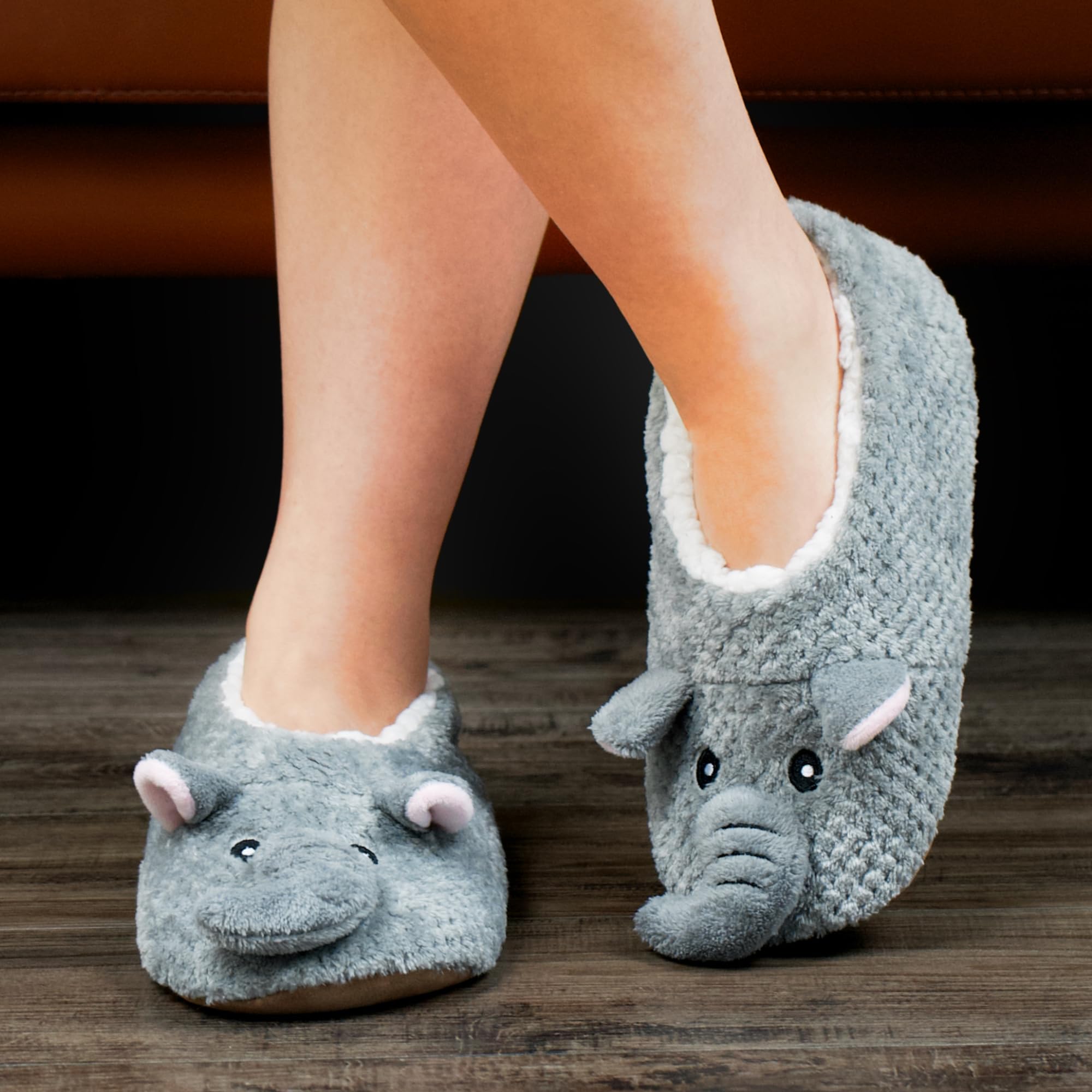 Cute Animal House Slippers - Fuzzy Warm Bedroom Slipper Socks Non-Slip Grippers