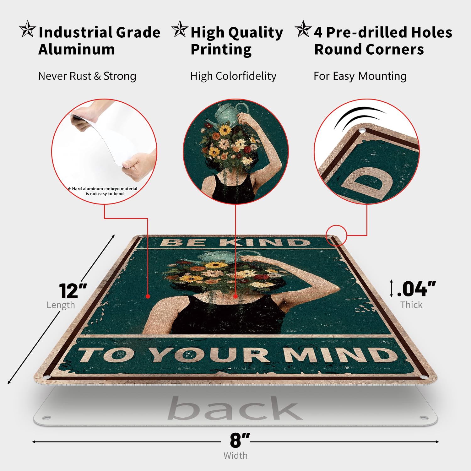 Room Decor Aesthetic A Few Daily Affirmations Motivational Wall Art, 8X12 Inches