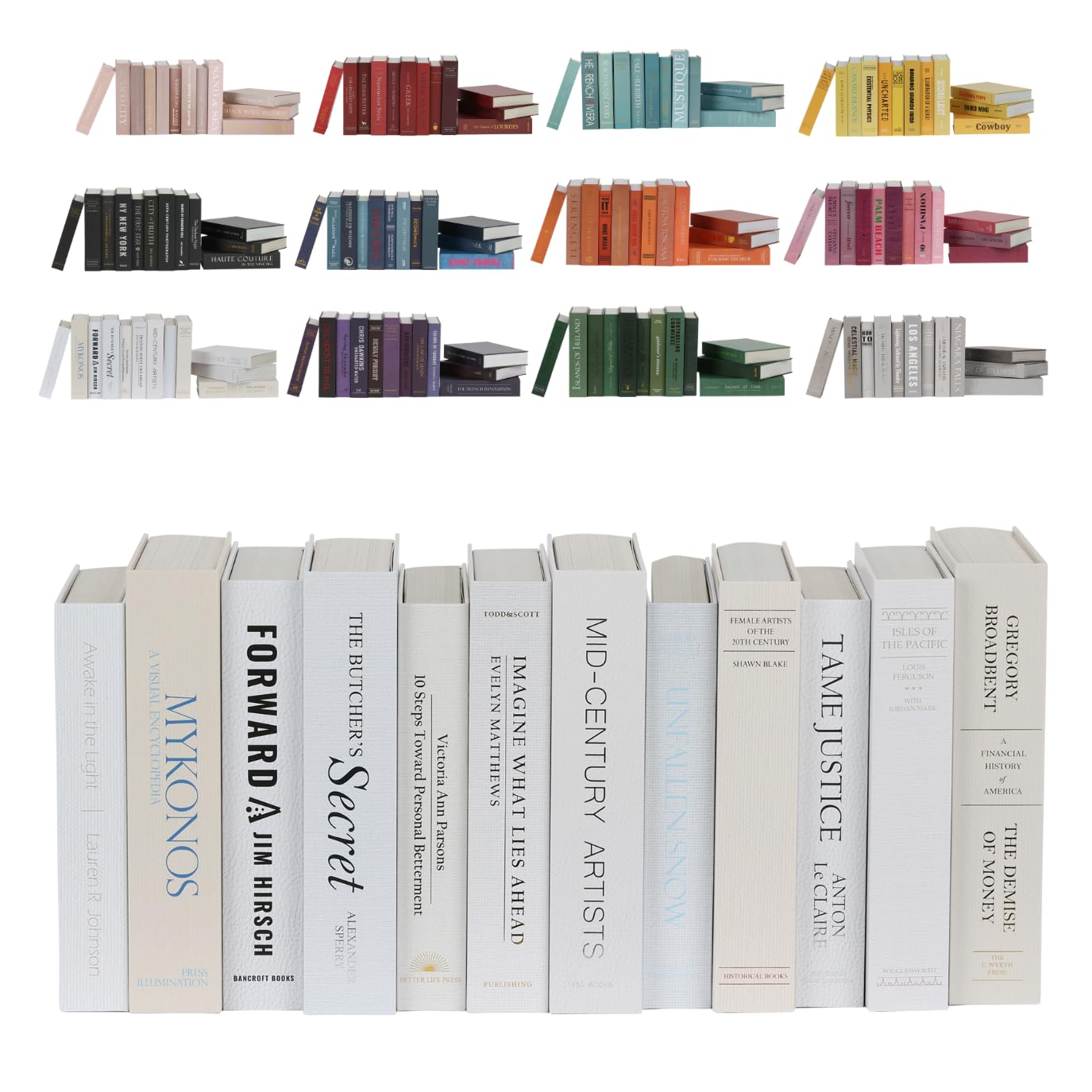 Decorative Faux Books, 12 Fake Books for Bookshelf Decor