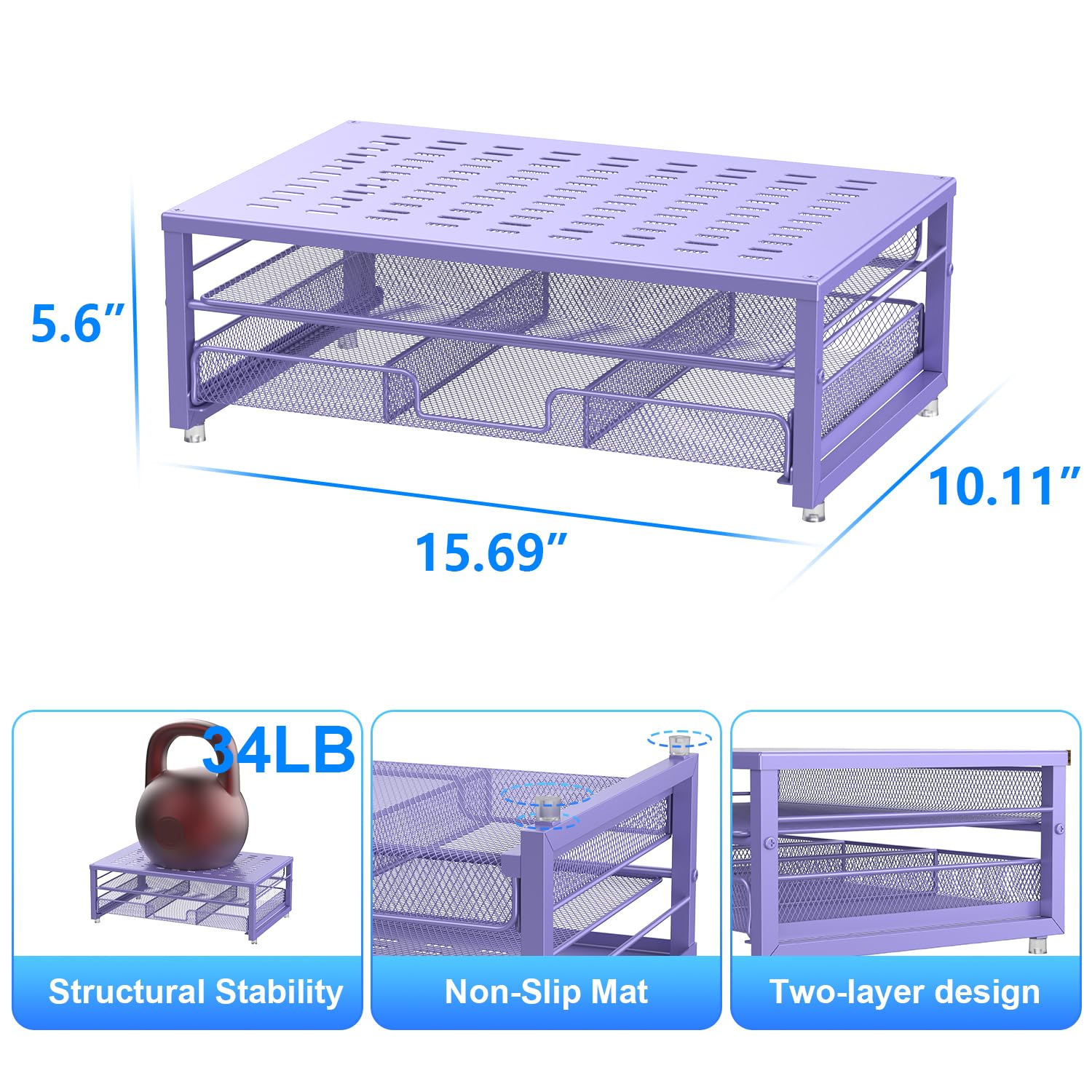 Computer Monitor Stand Riser, Desk Organizers and Accessories with Drawer