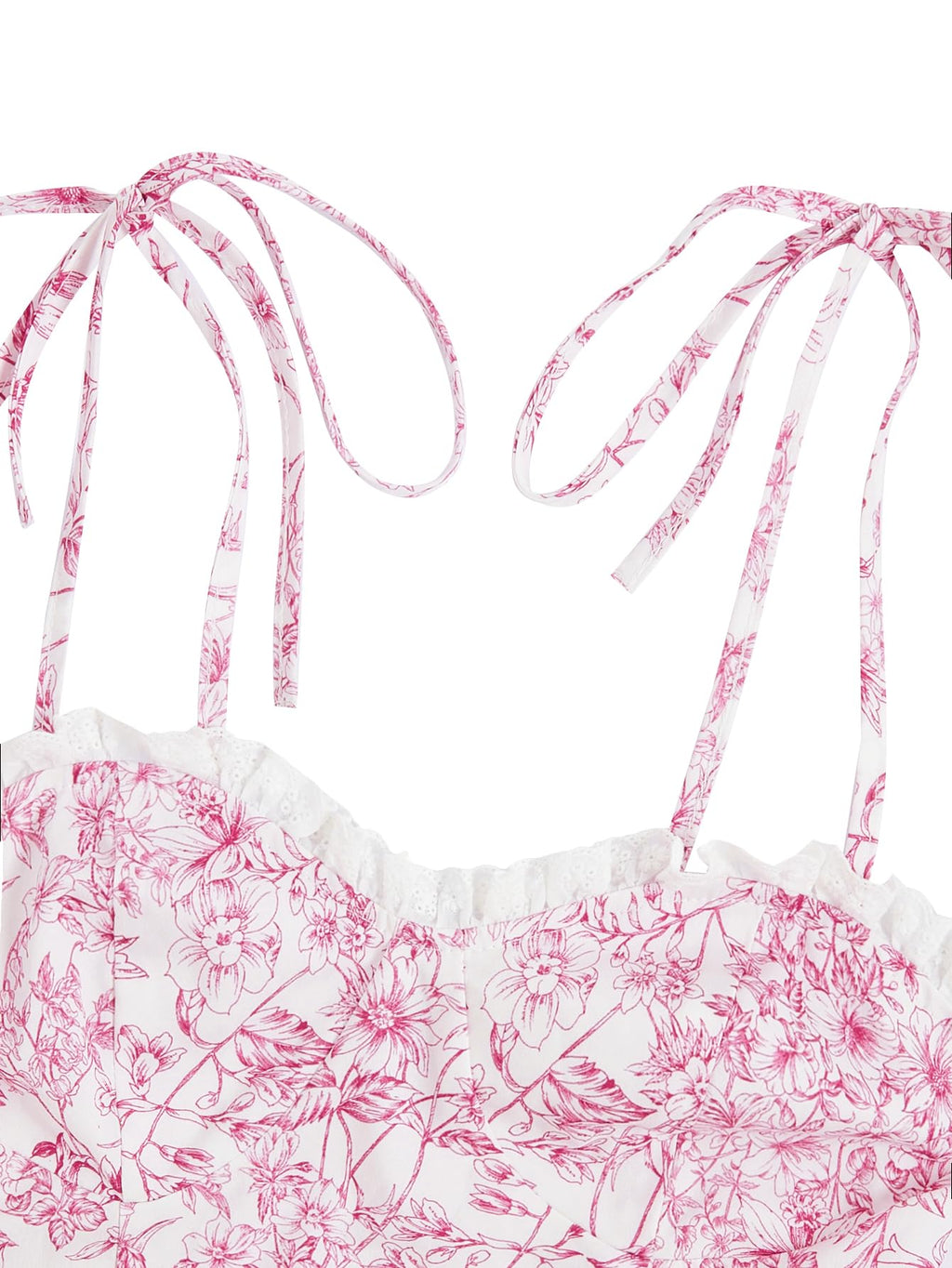 Women's Gingham Print tie Shoulder Sleeveless Ruffle Hem Cami Dress