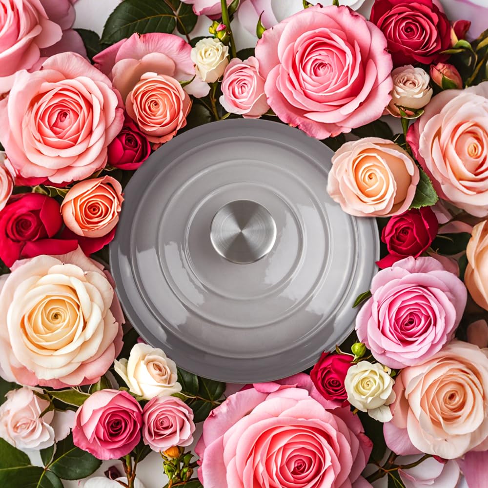 Enameled Cast Iron Dutch Oven with Lid - Big Dual Handles - Round Pot for Versatile Cooking 6 Quart