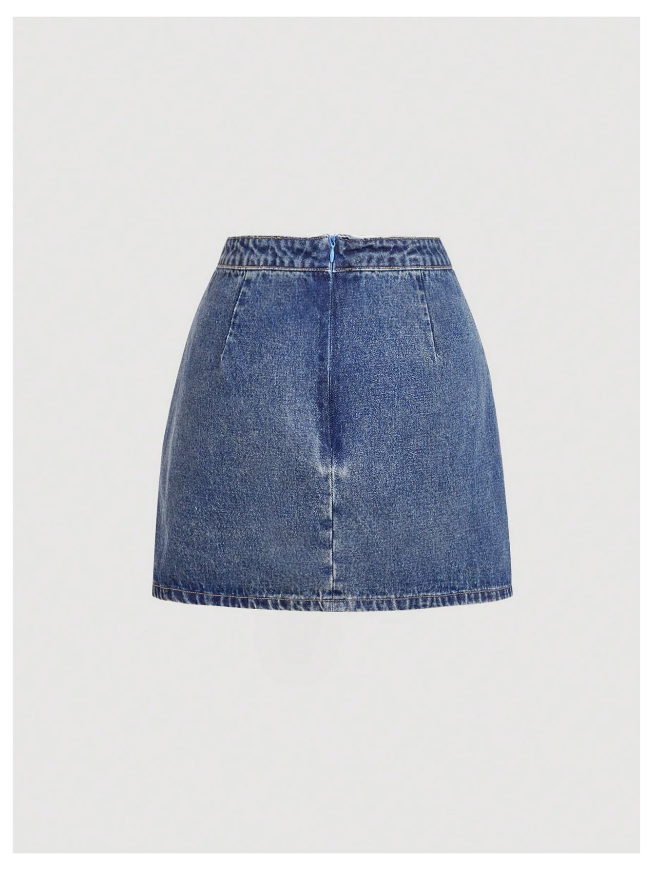 Women's High Waisted Big Bow Wrap Front Mini Bodycon Denim Skirts