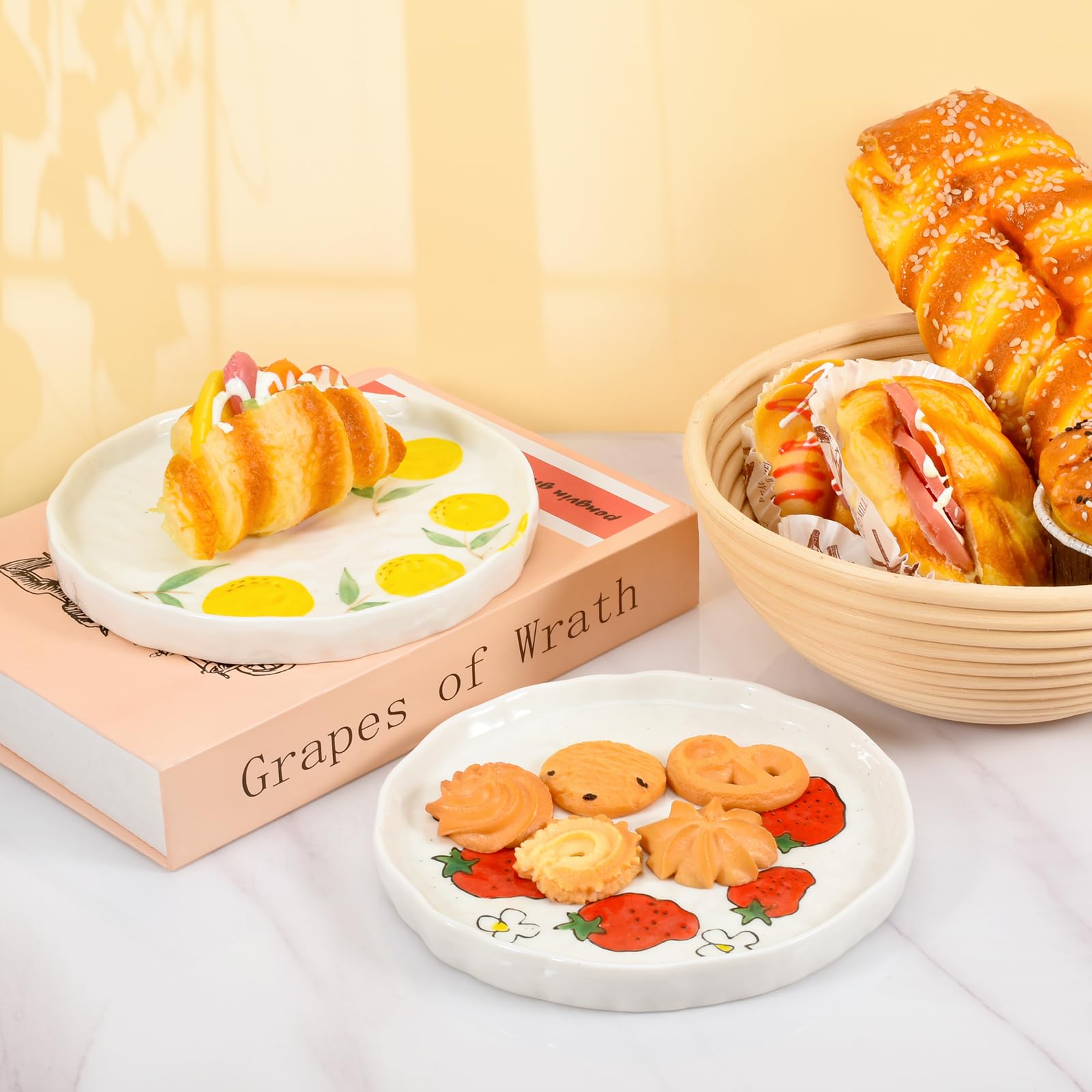 Ceramic Dinner Plate, Cute Creative Plates Design, Printed Dinnerware