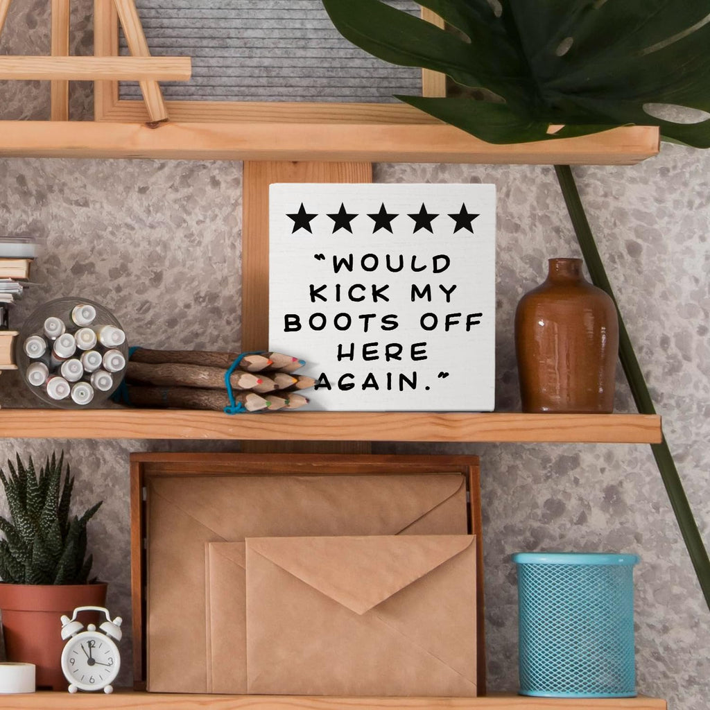 Funky 70s Preppy Wooden Sign, Affirmation Wooden Box Sign Decor, 5x5 Inch