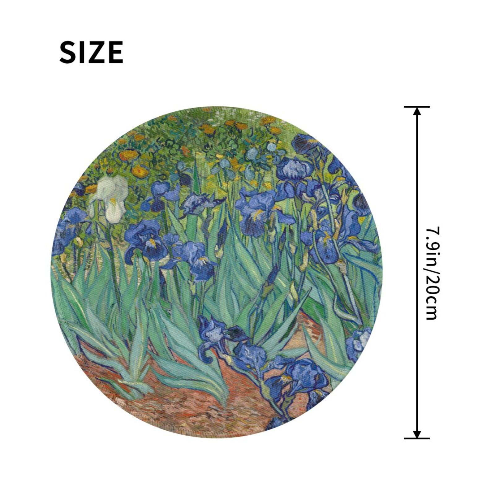 Round Mouse Pad Desk Top - Stitched Edges 8 X 8 Inch