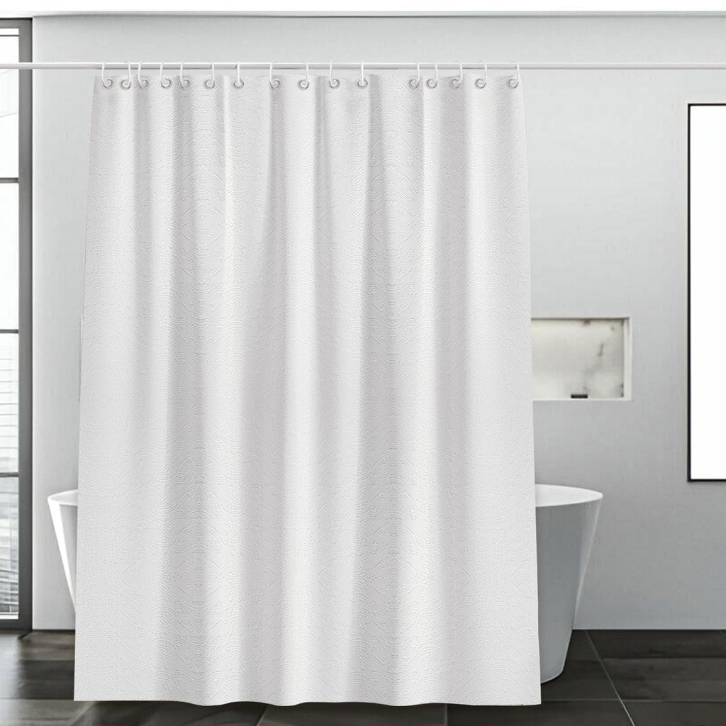 Fabric Shower Curtains for Bathroom Modern Cute, Wave Pattern 72" X 72" Long