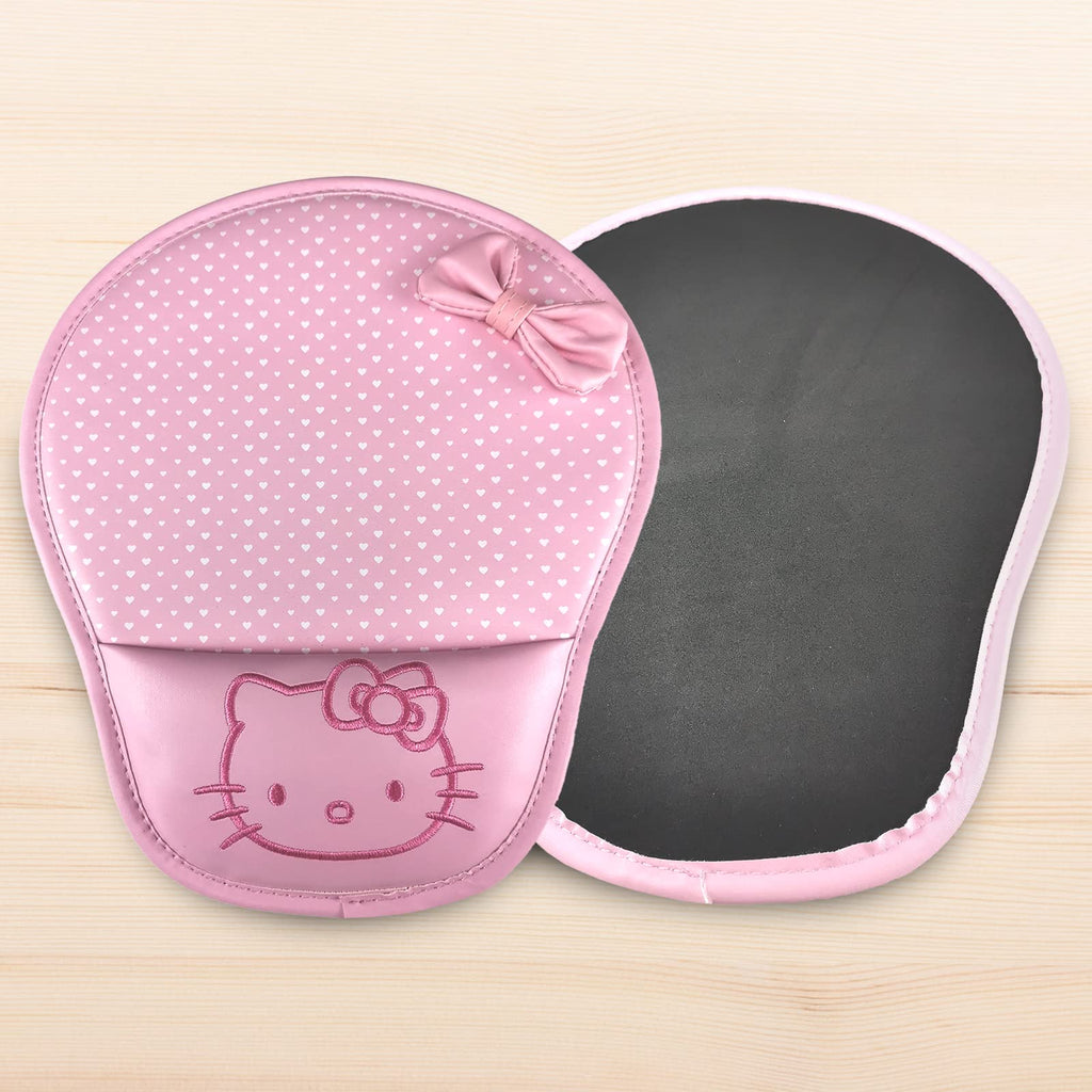 Hello Kitty Mouse Pad Wrist Protected Computer PU Leather Wrist Rest Mouse Pad Mat (Pink)