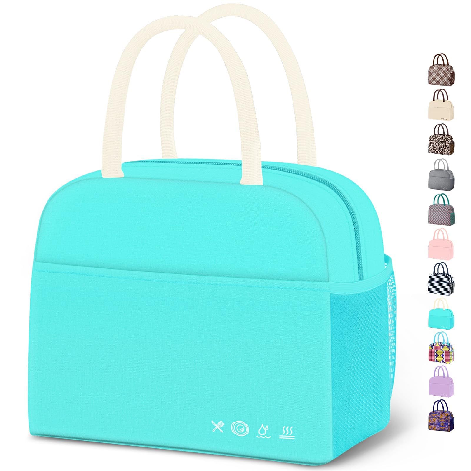 Reusable Insulated Lunch Tote Bag,Leakproof Food Handbags Case High Capacity