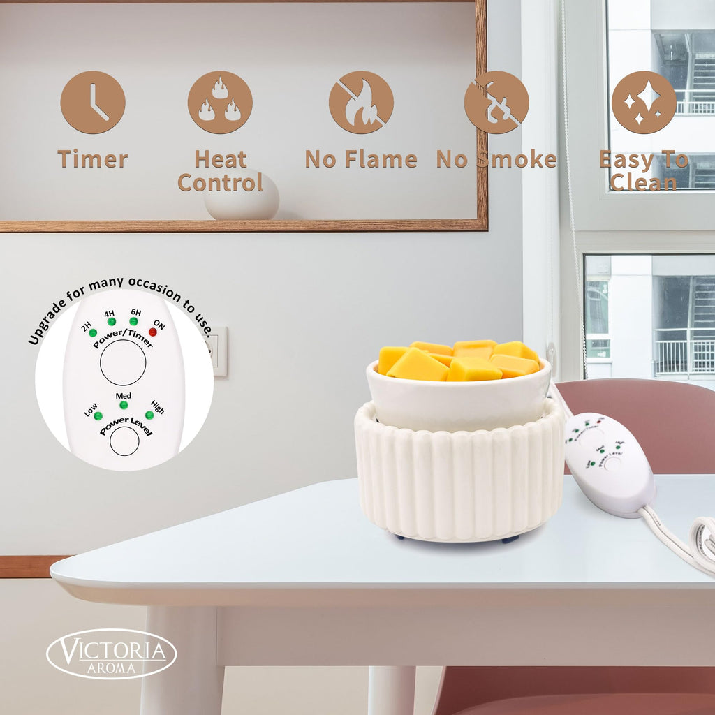 Ceramic Wax Melter 3-in-1 Candle Warmer for Scented Wax - Electric Fragrance Burner